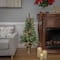 4ft. Pre-Lit Glistening Pine Entrance Artificial Christmas Tree, Clear Lights